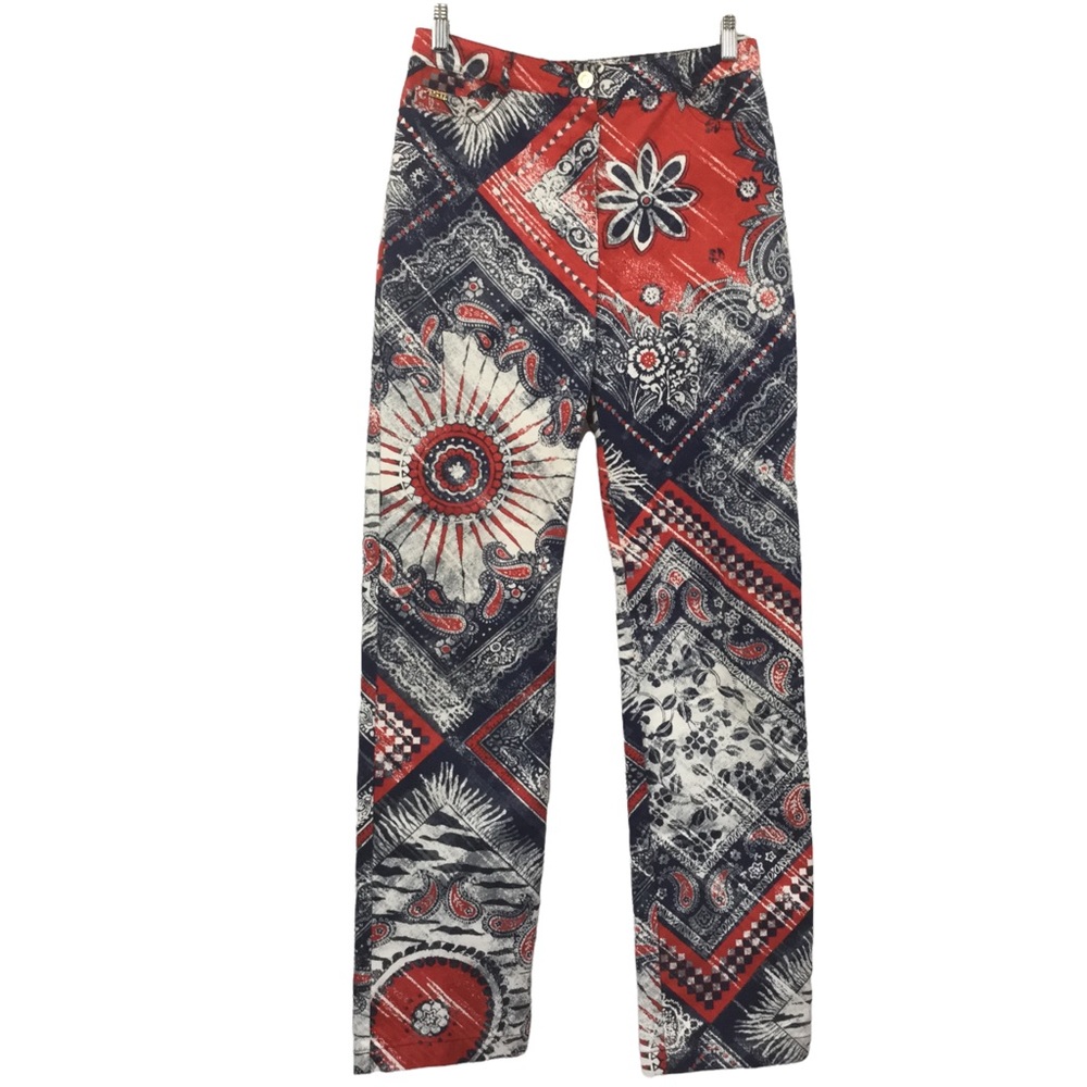 St. John Sport High-Rise Patchwork Pattern Pants - image 1